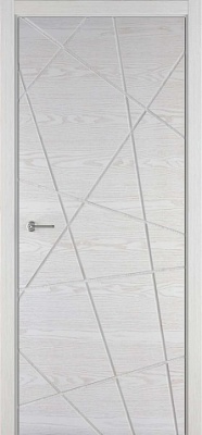 Межкомнатная дверь Логика LX404 Шпон+эмаль (закрытая пора), Белый, 600/700/800/900*2000 мм.